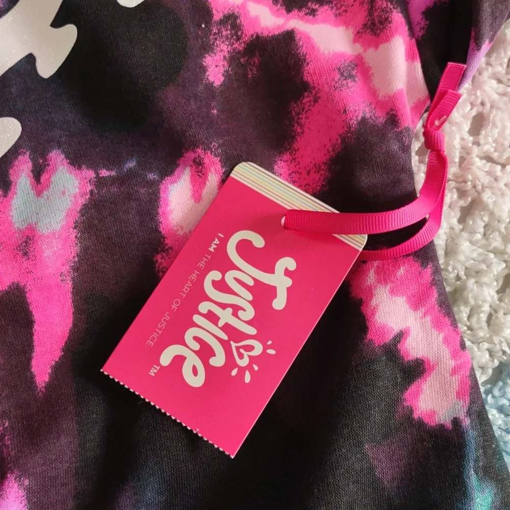 NWT Justice LG(12/14) Tie Dye Cropped Hoodie